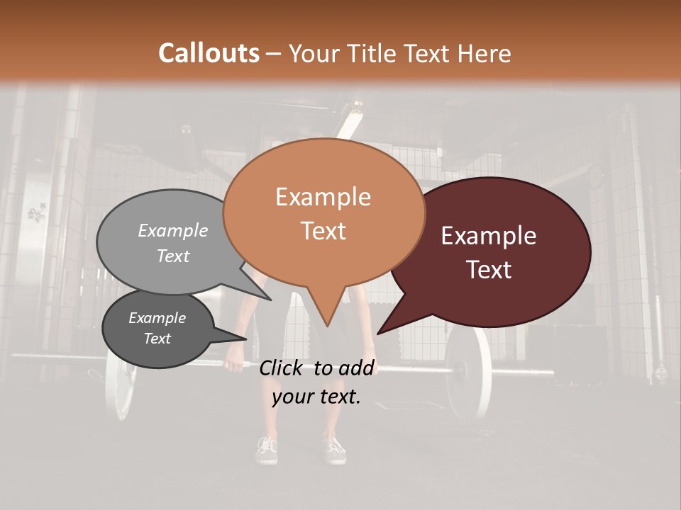 Barbell Athlete Woman PowerPoint Template