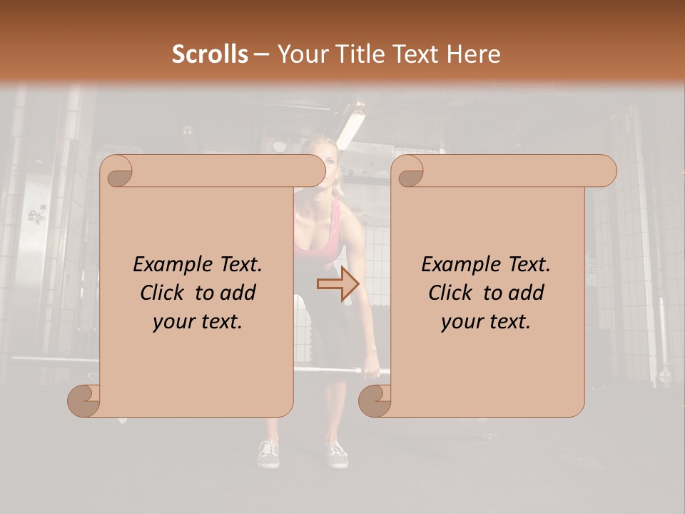 Barbell Athlete Woman PowerPoint Template