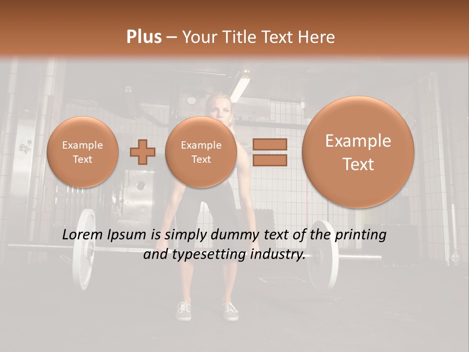 Barbell Athlete Woman PowerPoint Template