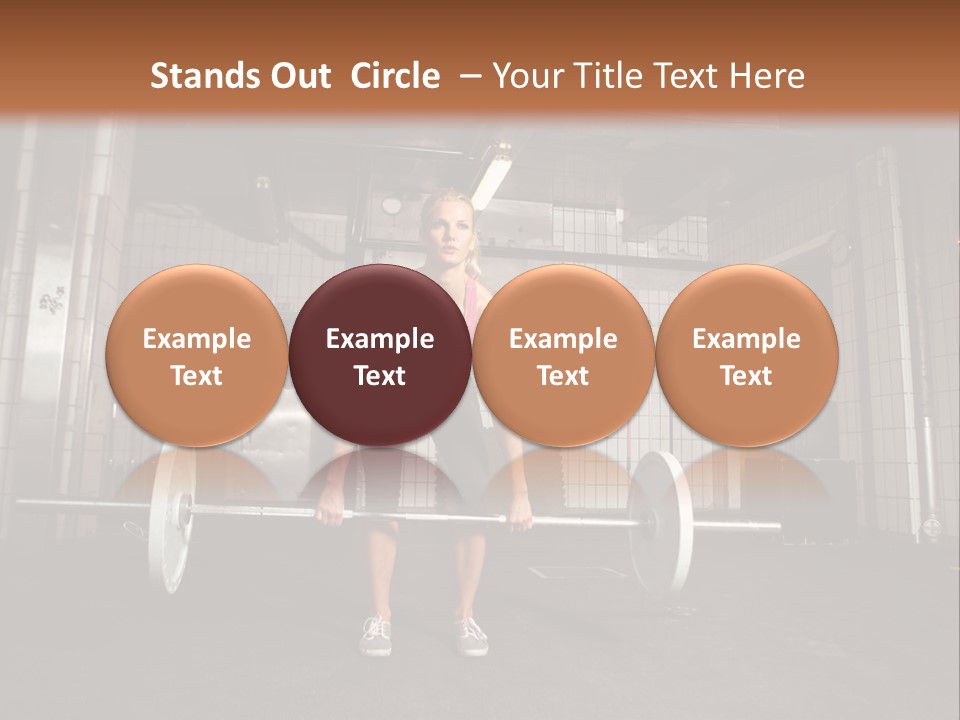 Barbell Athlete Woman PowerPoint Template
