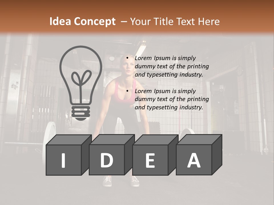 Barbell Athlete Woman PowerPoint Template