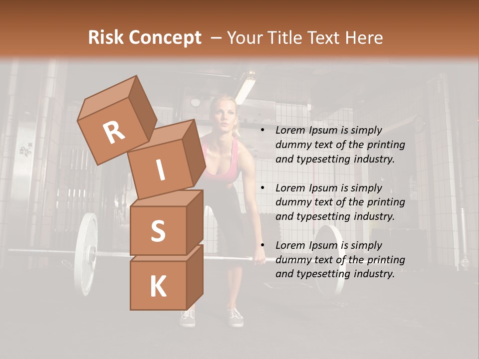 Barbell Athlete Woman PowerPoint Template