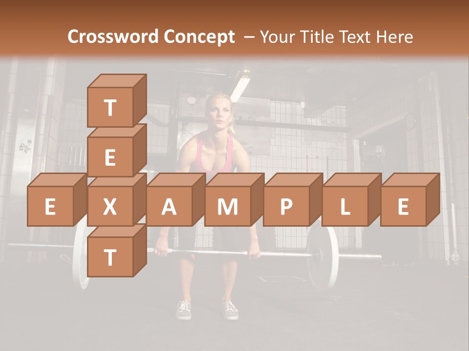 Barbell Athlete Woman PowerPoint Template