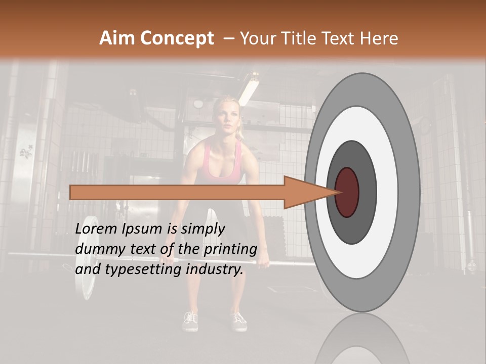 Barbell Athlete Woman PowerPoint Template
