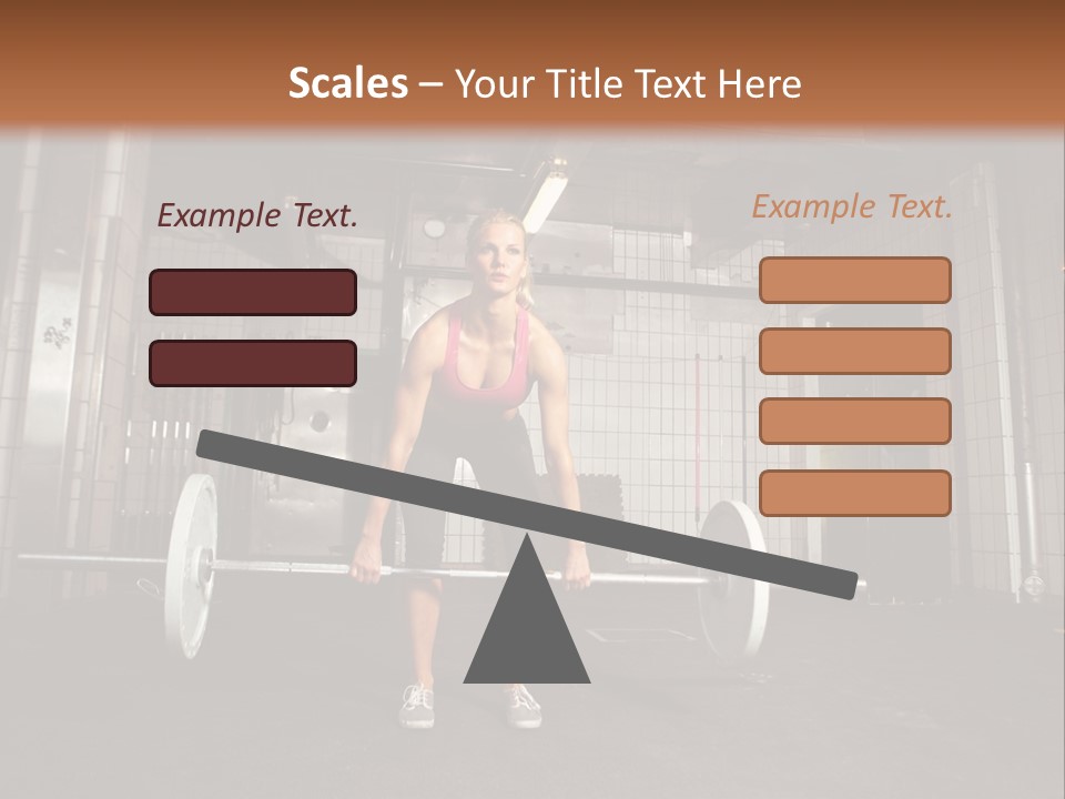 Barbell Athlete Woman PowerPoint Template
