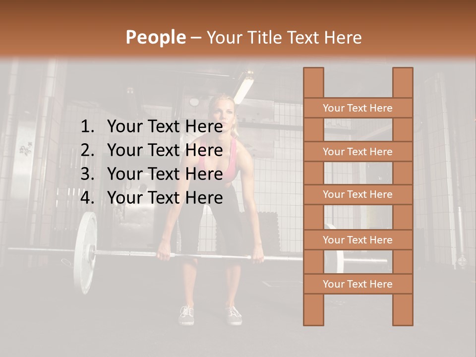 Barbell Athlete Woman PowerPoint Template