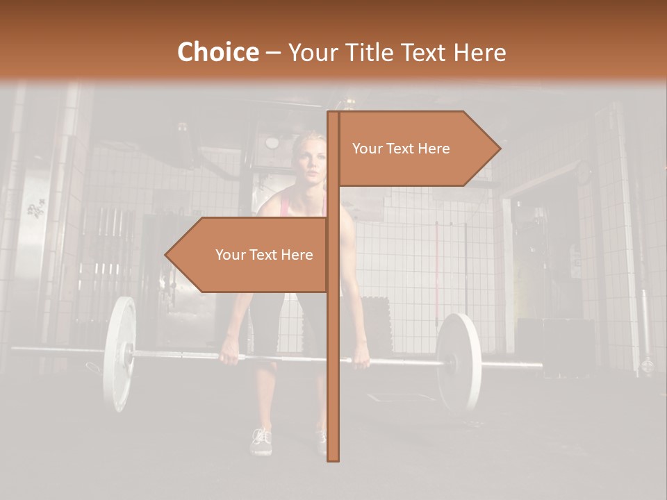 Barbell Athlete Woman PowerPoint Template