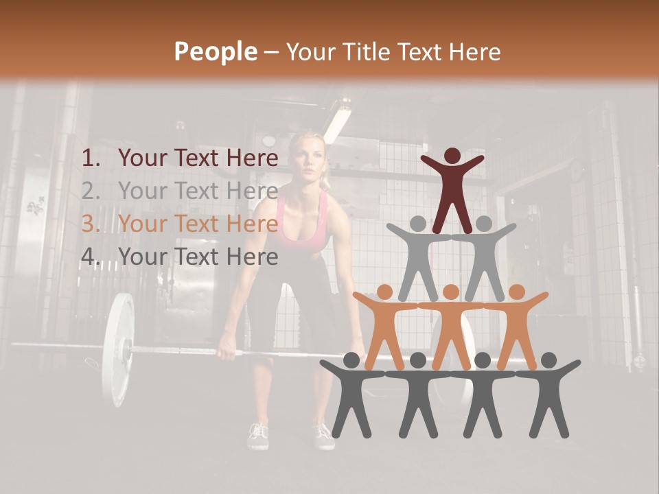 Barbell Athlete Woman PowerPoint Template