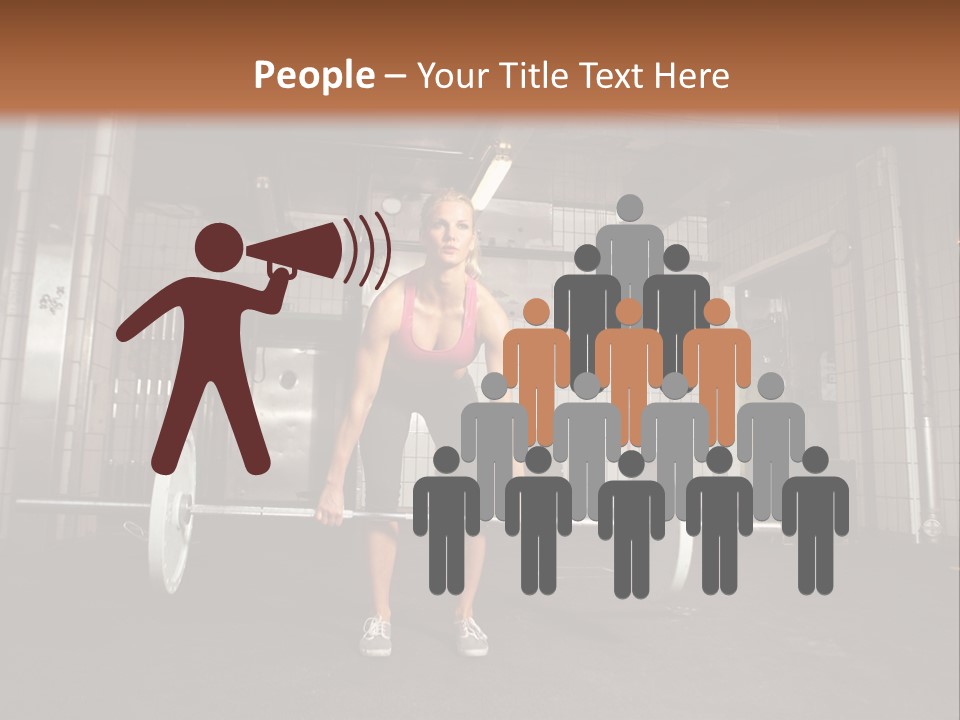 Barbell Athlete Woman PowerPoint Template