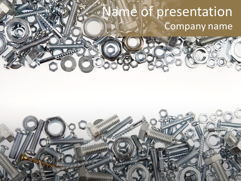 Close Up Fastener Metallic PowerPoint Template