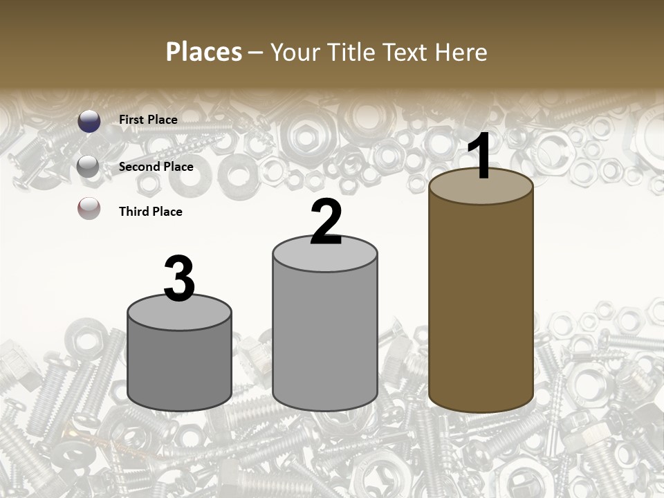 Close Up Fastener Metallic PowerPoint Template