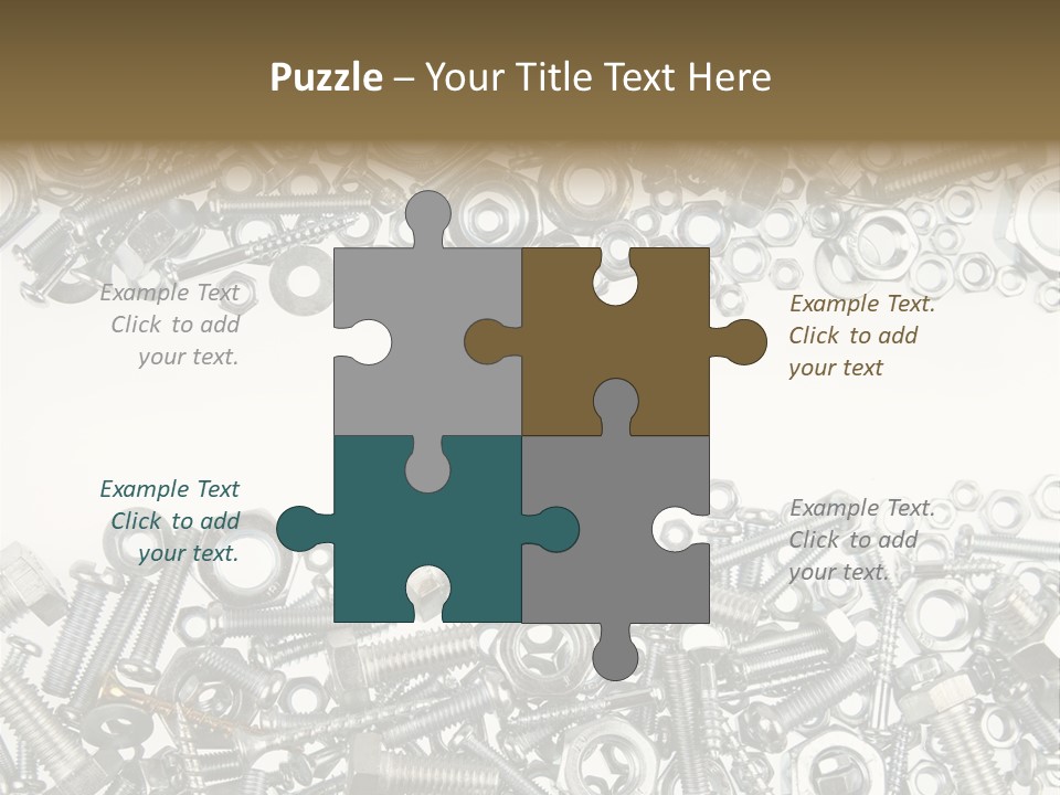 Close Up Fastener Metallic PowerPoint Template