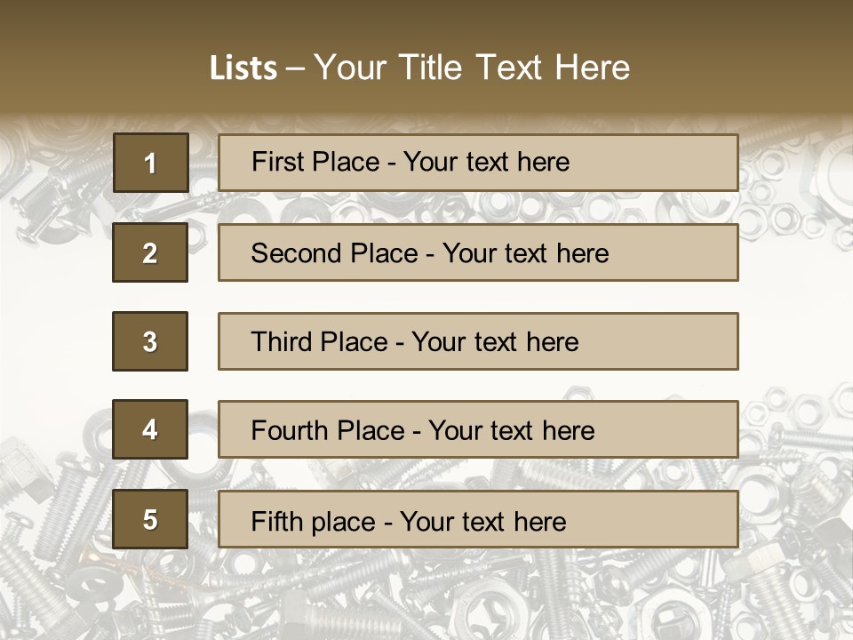 Close Up Fastener Metallic PowerPoint Template