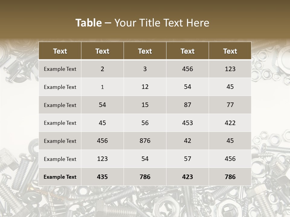 Close Up Fastener Metallic PowerPoint Template