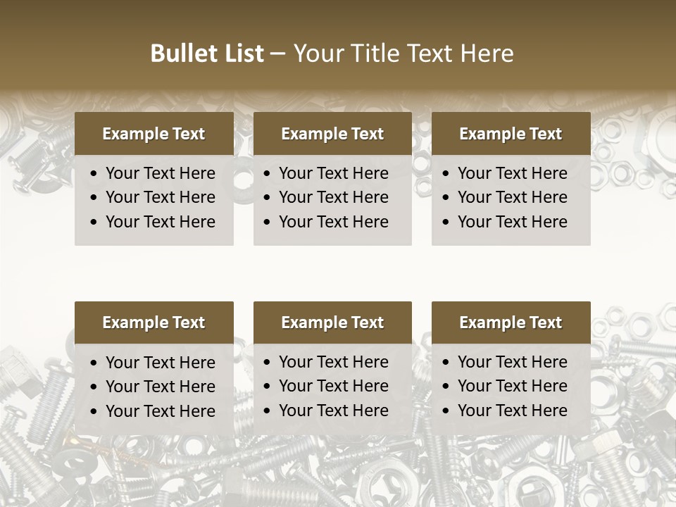 Close Up Fastener Metallic PowerPoint Template