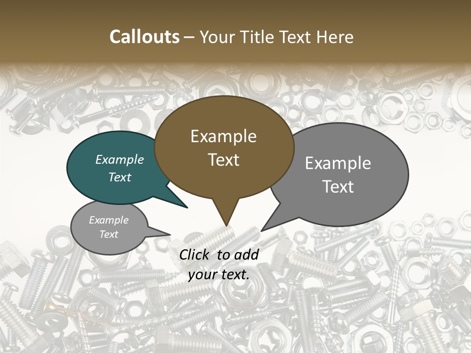 Close Up Fastener Metallic PowerPoint Template