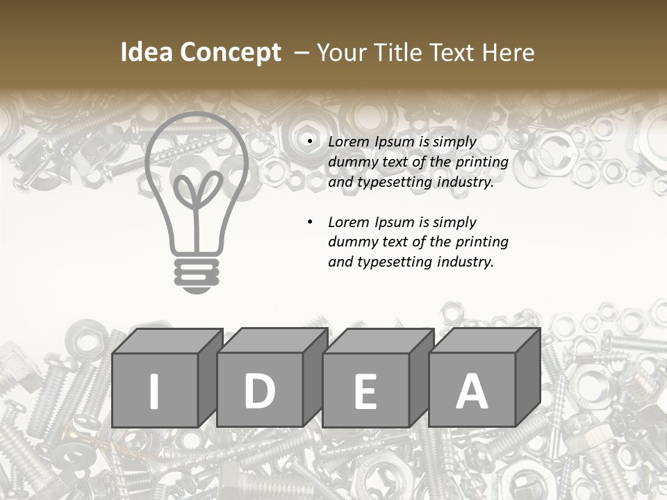 Close Up Fastener Metallic PowerPoint Template