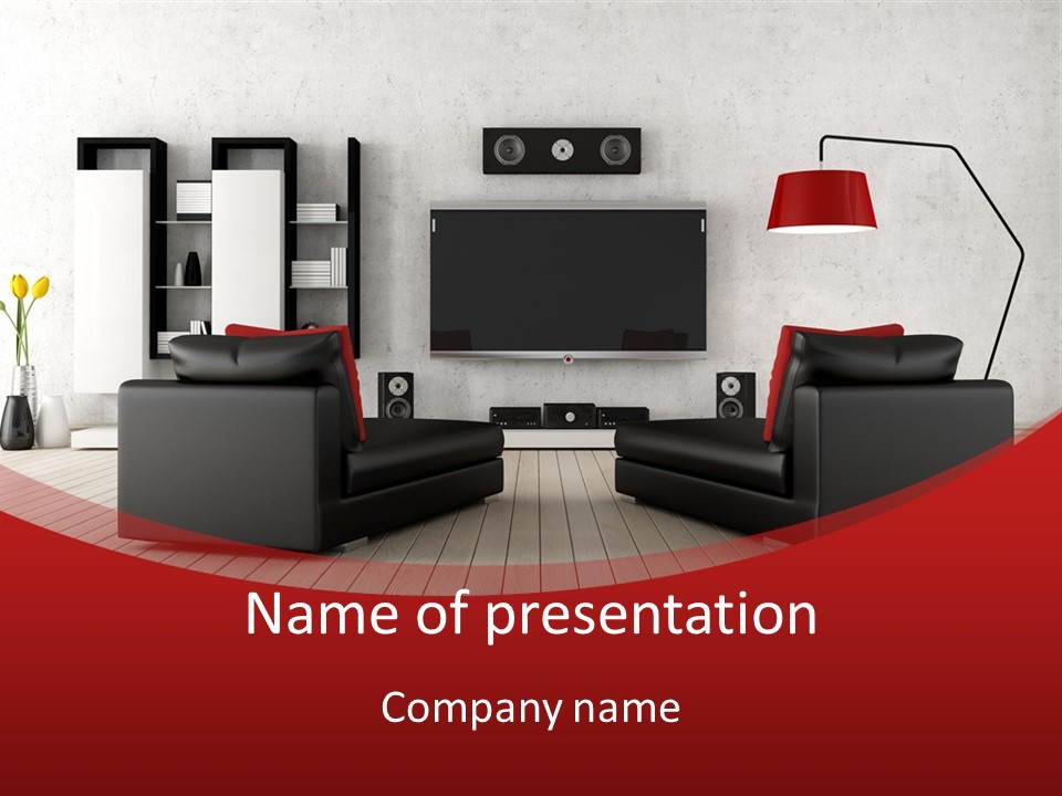 Entertainment Red Armchair PowerPoint Template