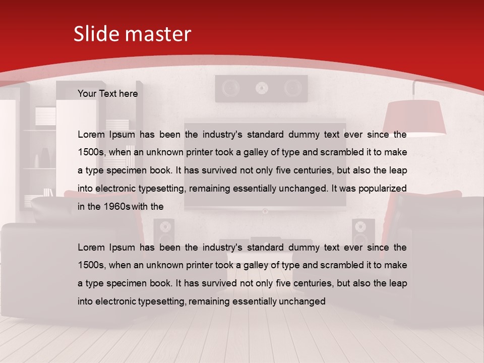 Entertainment Red Armchair PowerPoint Template