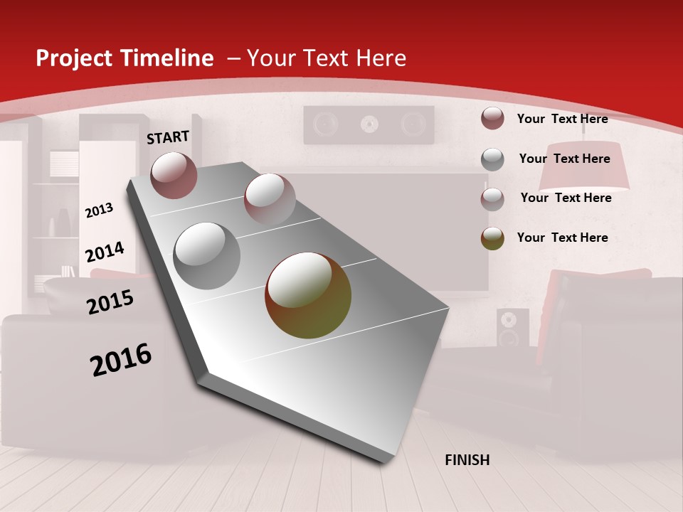 Entertainment Red Armchair PowerPoint Template