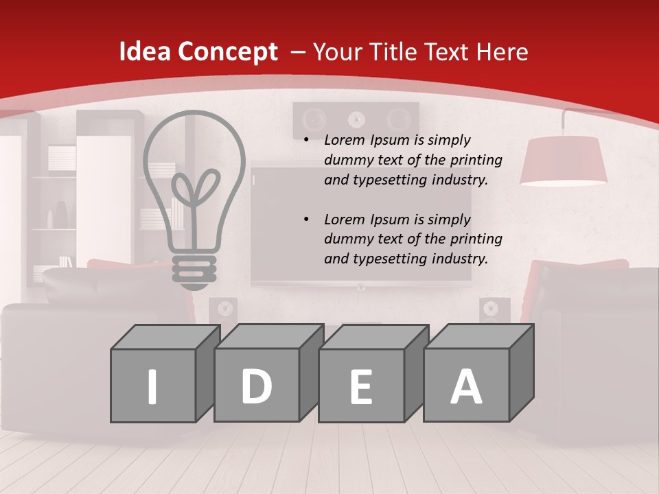 Entertainment Red Armchair PowerPoint Template