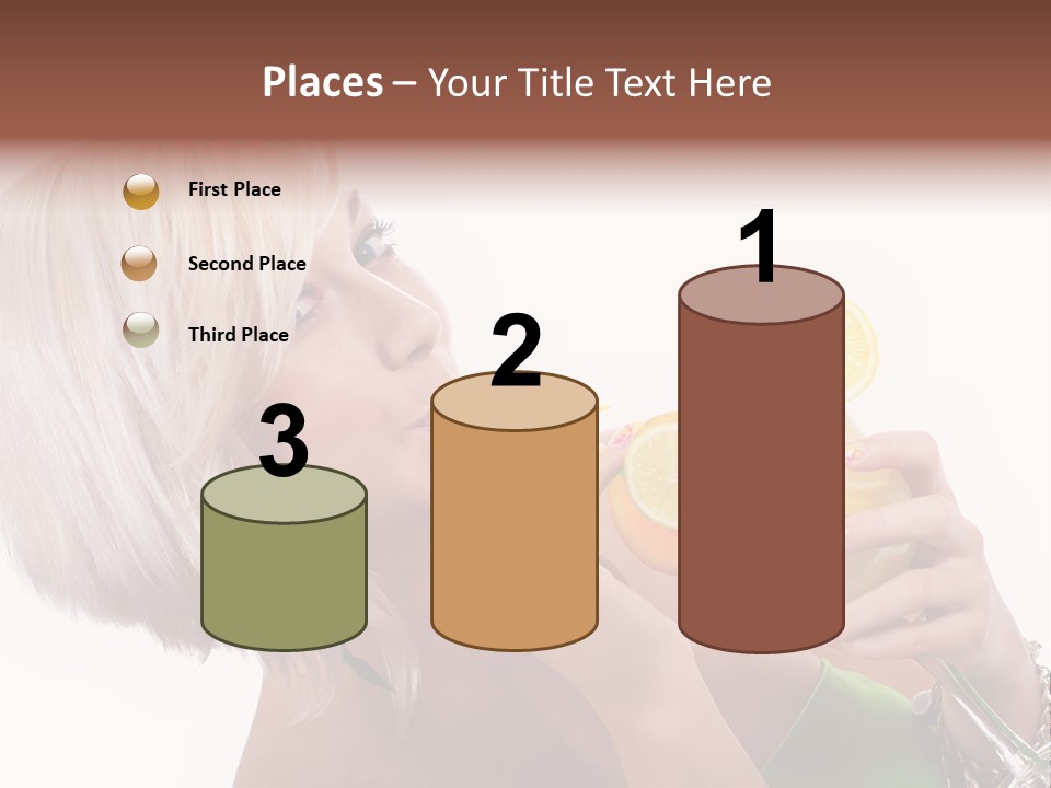 Woman Drinking Summer PowerPoint Template