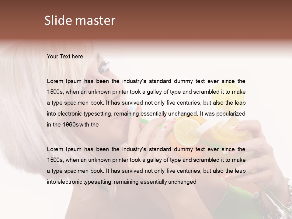 Woman Drinking Summer PowerPoint Template