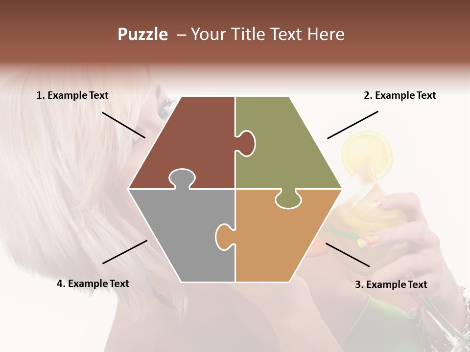 Woman Drinking Summer PowerPoint Template