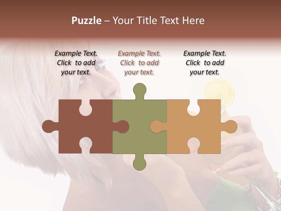 Woman Drinking Summer PowerPoint Template