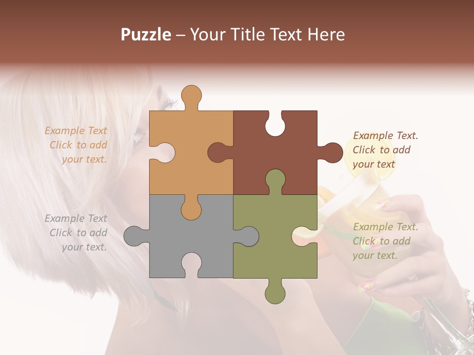 Woman Drinking Summer PowerPoint Template