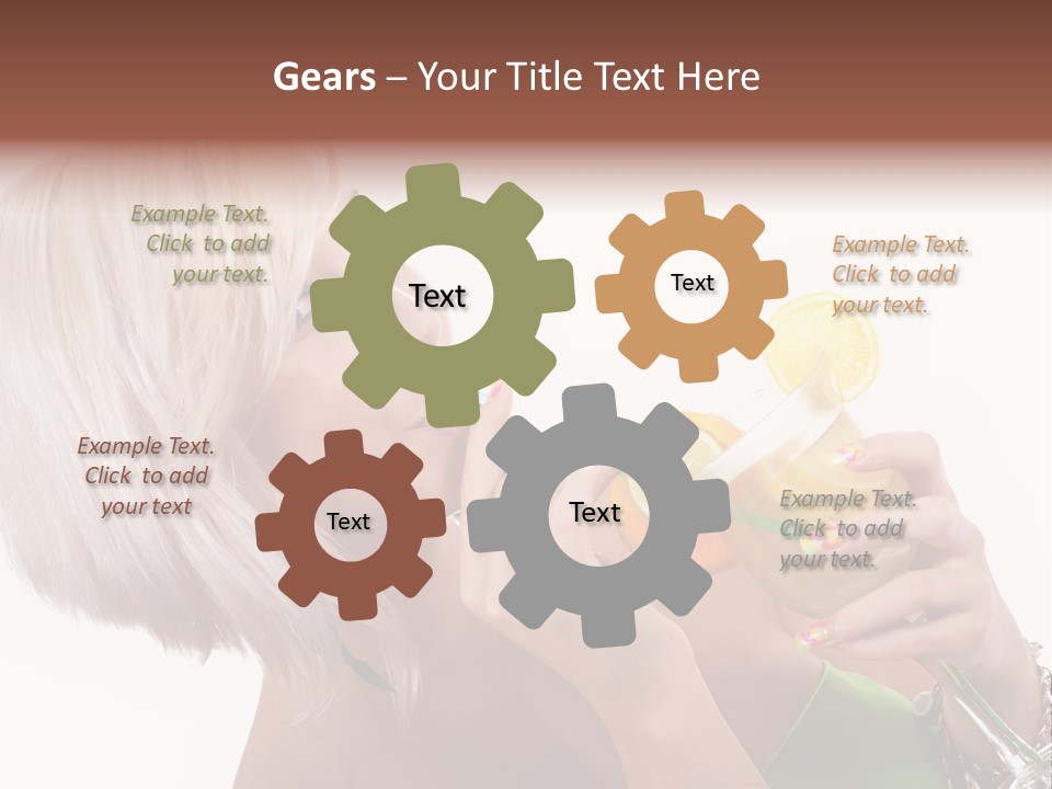 Woman Drinking Summer PowerPoint Template