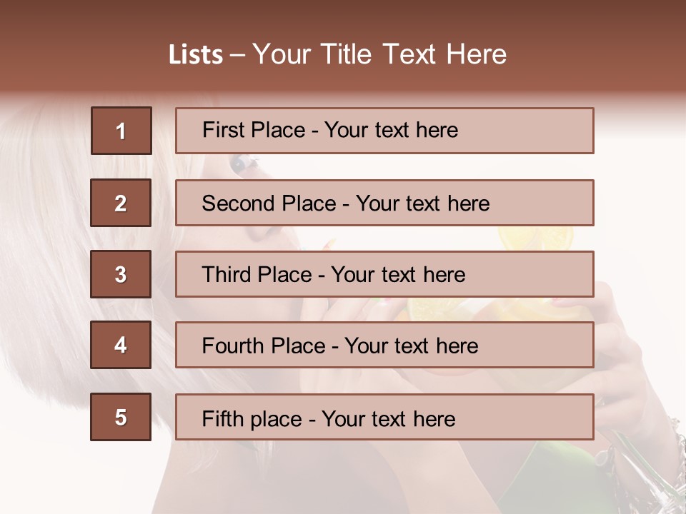 Woman Drinking Summer PowerPoint Template