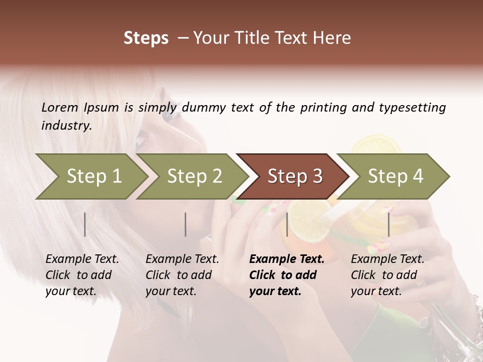 Woman Drinking Summer PowerPoint Template
