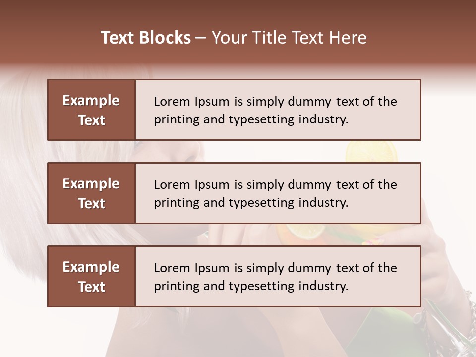 Woman Drinking Summer PowerPoint Template