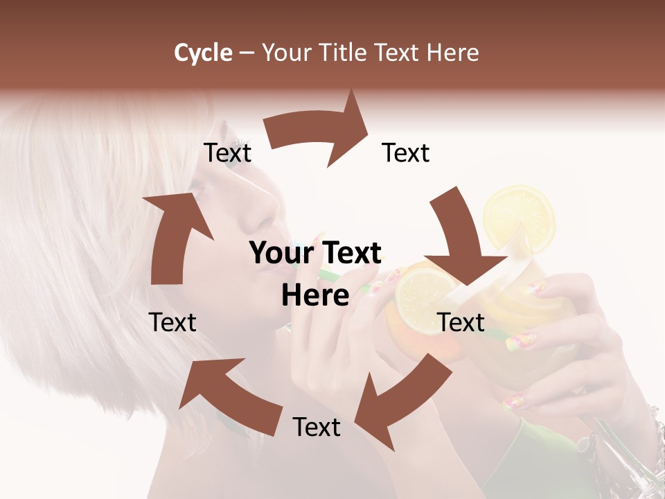 Woman Drinking Summer PowerPoint Template