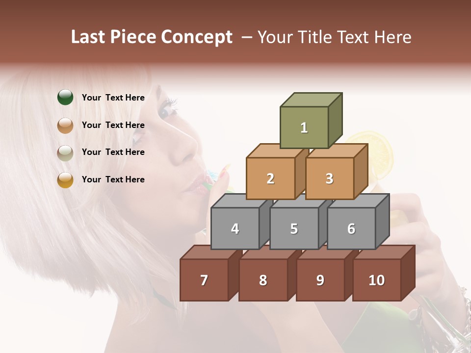 Woman Drinking Summer PowerPoint Template