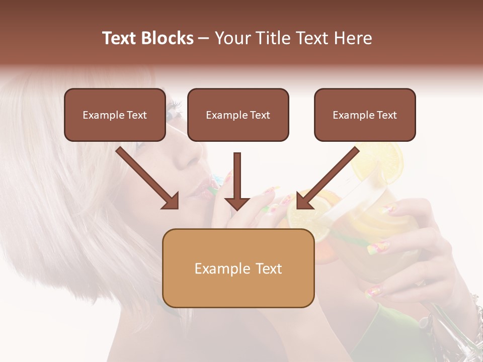 Woman Drinking Summer PowerPoint Template