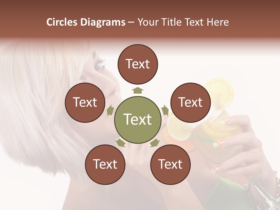 Woman Drinking Summer PowerPoint Template