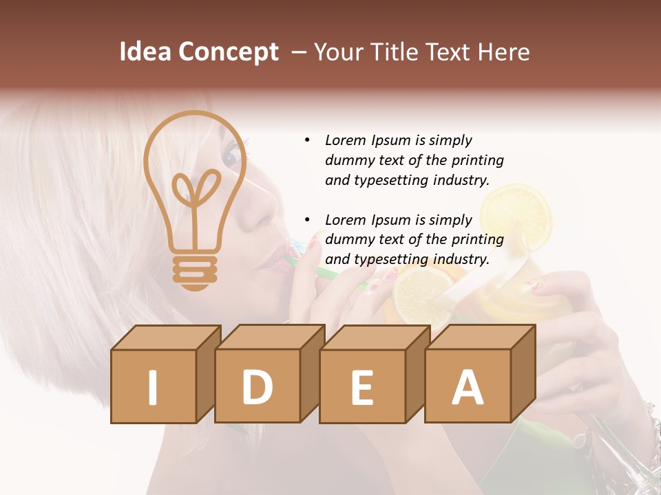 Woman Drinking Summer PowerPoint Template