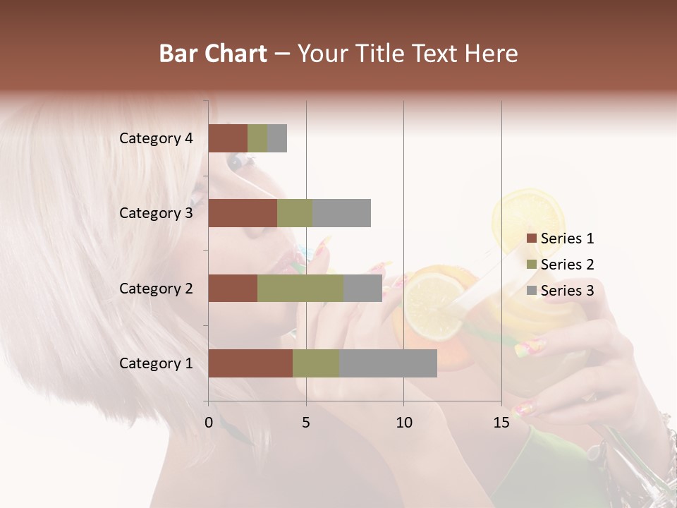 Woman Drinking Summer PowerPoint Template