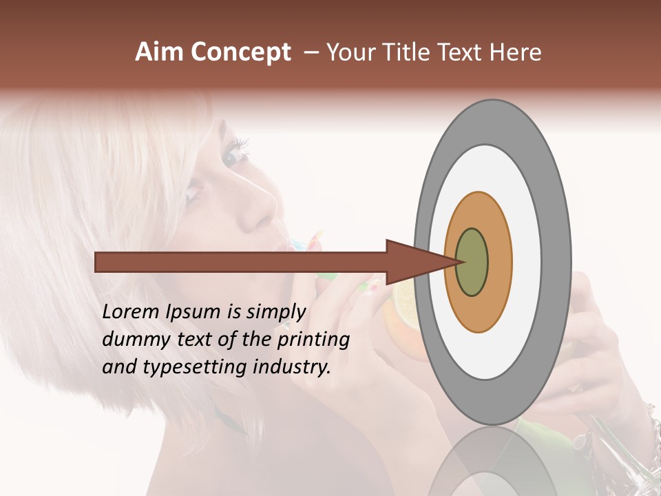 Woman Drinking Summer PowerPoint Template