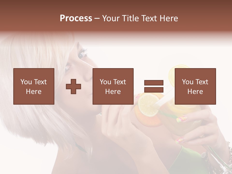 Woman Drinking Summer PowerPoint Template