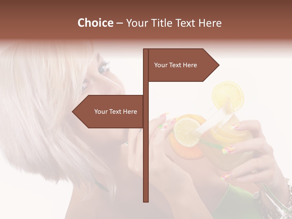 Woman Drinking Summer PowerPoint Template