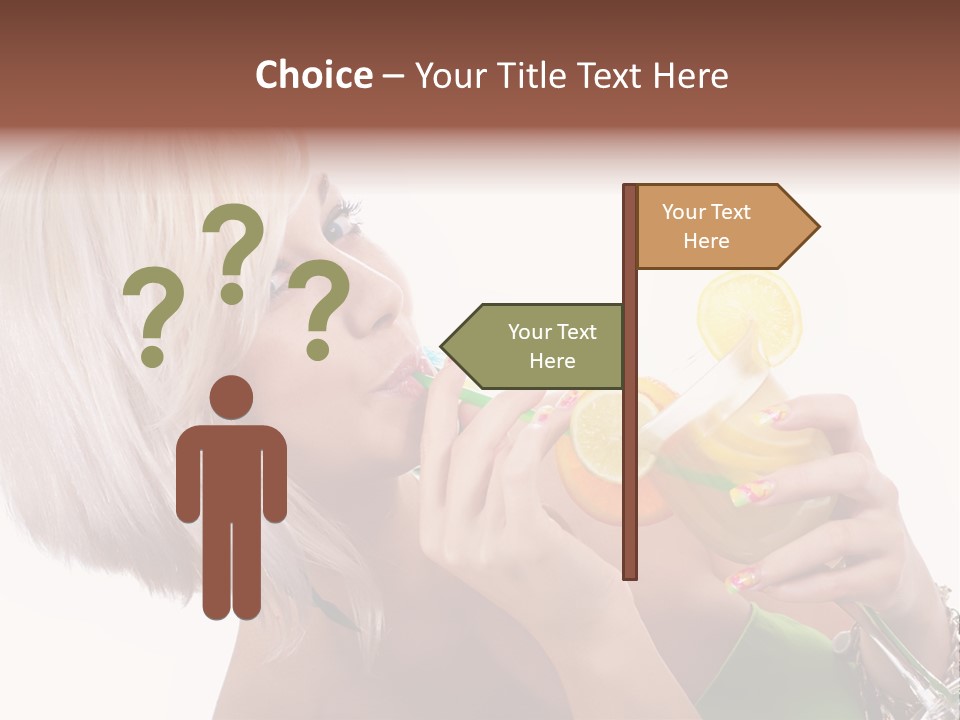 Woman Drinking Summer PowerPoint Template