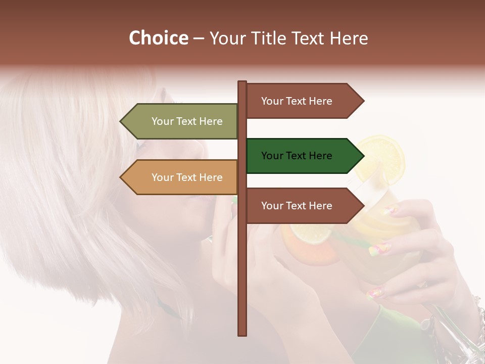 Woman Drinking Summer PowerPoint Template