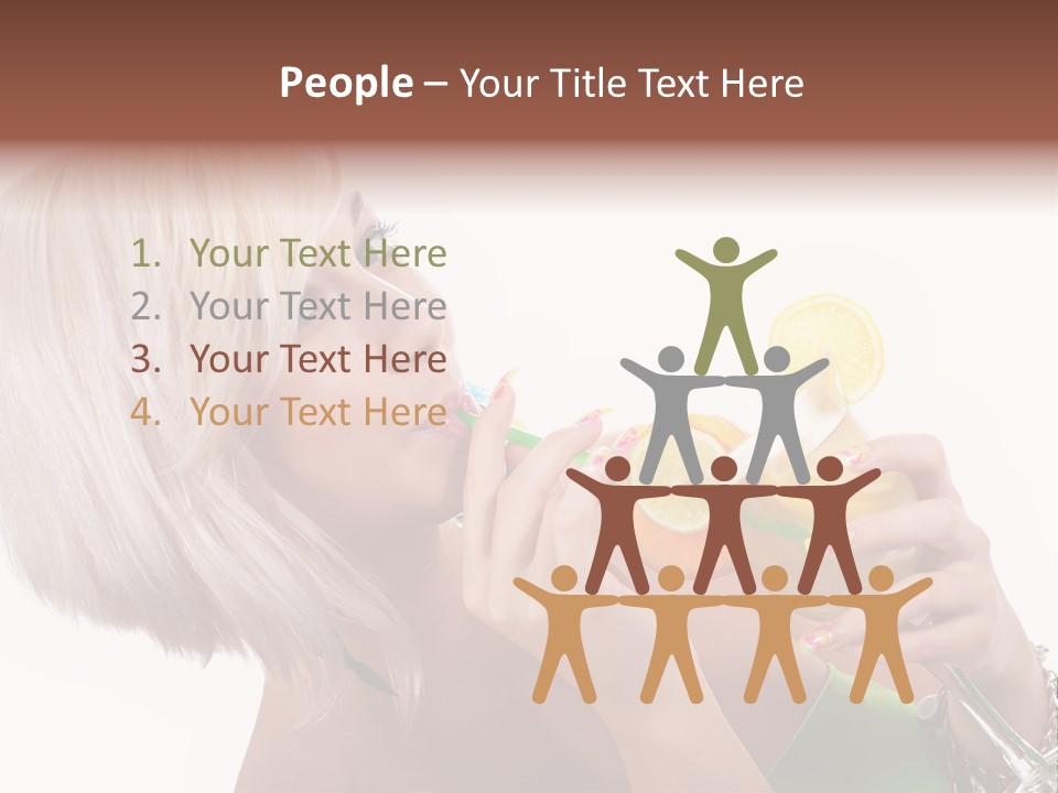 Woman Drinking Summer PowerPoint Template