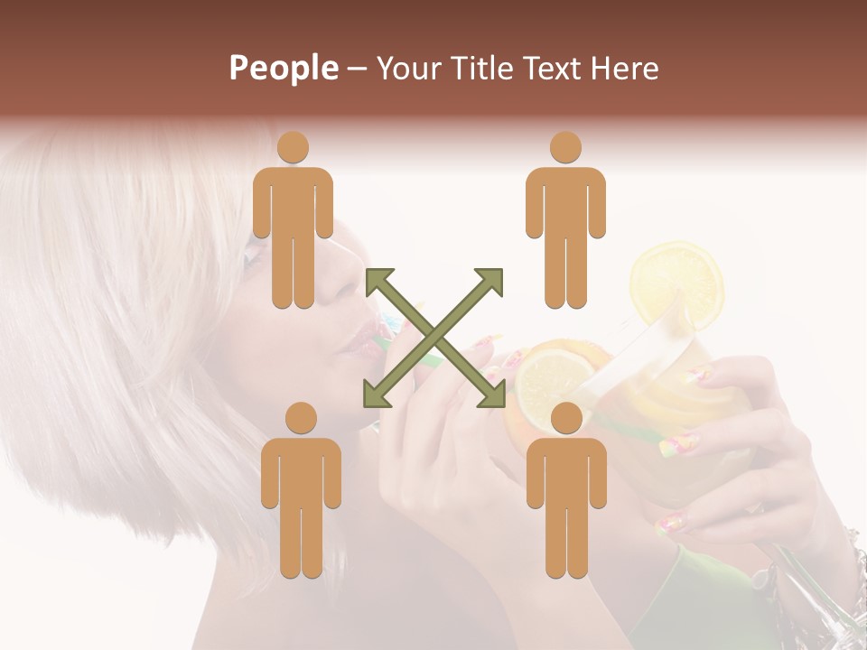 Woman Drinking Summer PowerPoint Template