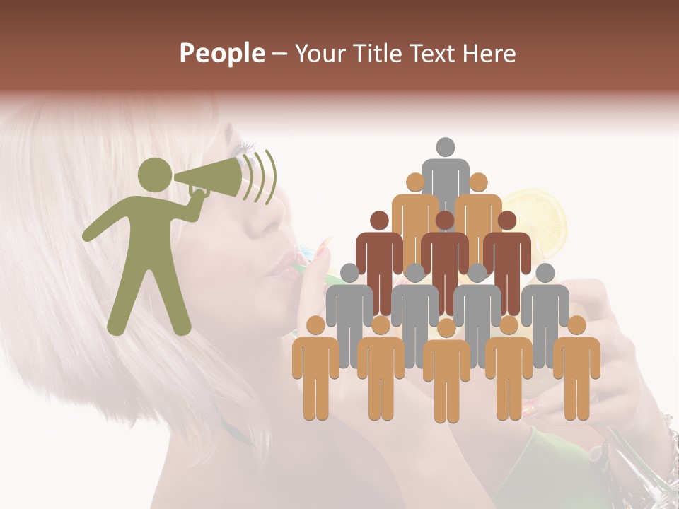 Woman Drinking Summer PowerPoint Template