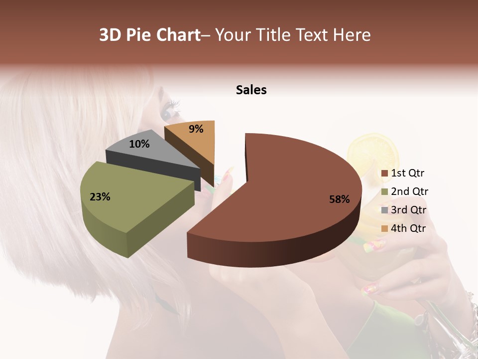 Woman Drinking Summer PowerPoint Template