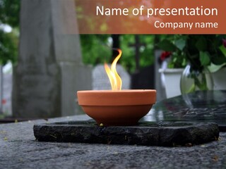 White Crematorium Cemetery PowerPoint Template